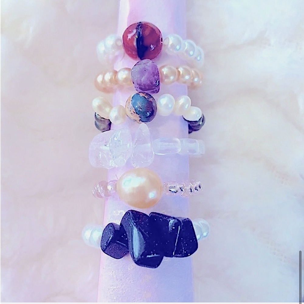 🆕Stylish _CHIC Stretchy Stackable Fashion Rings, Handcrafted By @soul_embellish